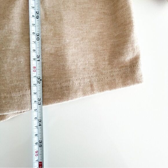 Doe and Rae Dress T-Shirt Knit Beige Belted Button Detail Women's S Stretchy - Picture 8 of 9